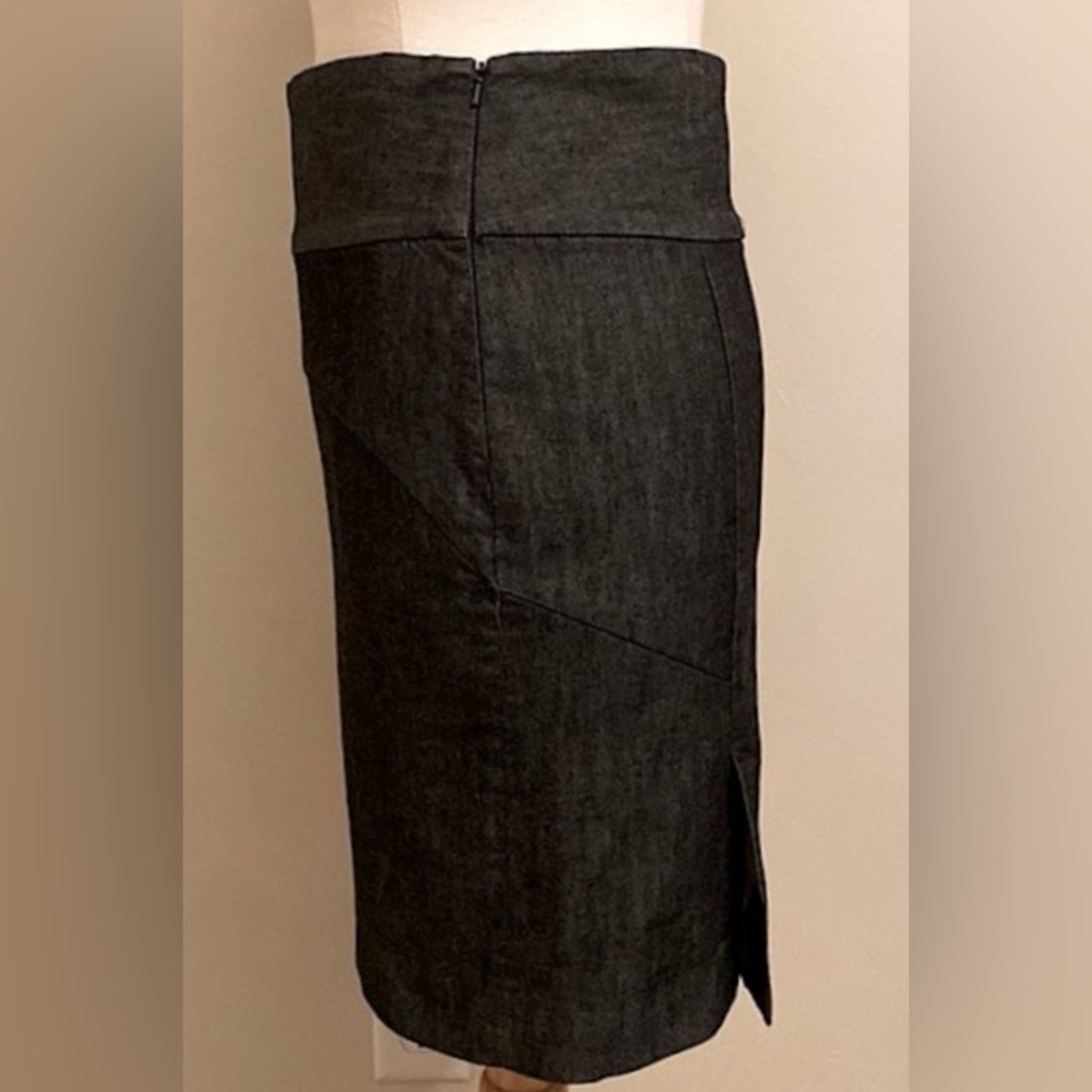Gap Denim Charcoal Black Wide Waist Back Slit Casual Jean Skirt Size 6 - Picture 6 of 13